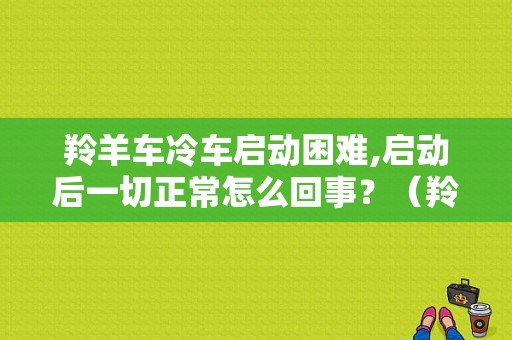羚羊车冷车启动困难,启动后一切正常怎么回事？（羚羊改气常见故障解决）-图1
