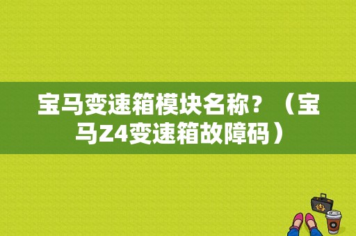 宝马变速箱模块名称？（宝马Z4变速箱故障码）-图1
