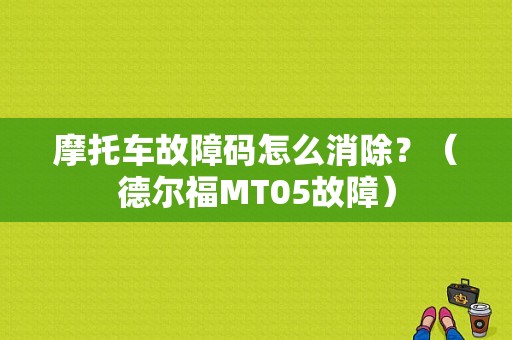 摩托车故障码怎么消除？（德尔福MT05故障）-图1