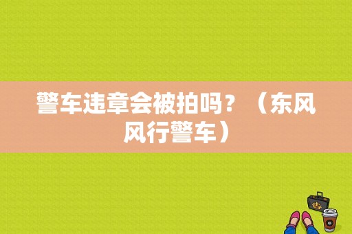 警车违章会被拍吗？（东风风行警车）-图1