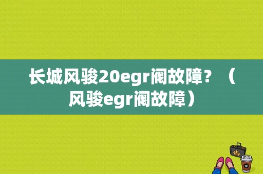 长城风骏20egr阀故障？（风骏egr阀故障）-图1