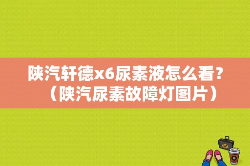 陕汽轩德x6尿素液怎么看？（陕汽尿素故障灯图片）-图1