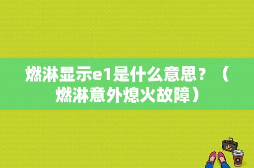 燃淋显示e1是什么意思？（燃淋意外熄火故障）-图1