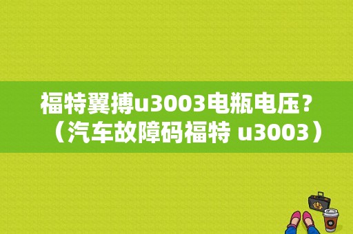 福特翼搏u3003电瓶电压？（汽车故障码福特 u3003）
