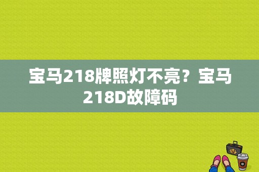 宝马218牌照灯不亮？宝马218D故障码-图1