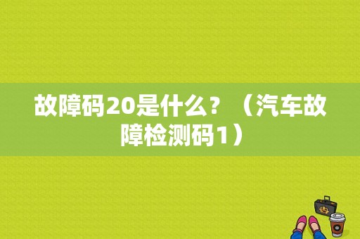 故障码20是什么？（汽车故障检测码1）-图1