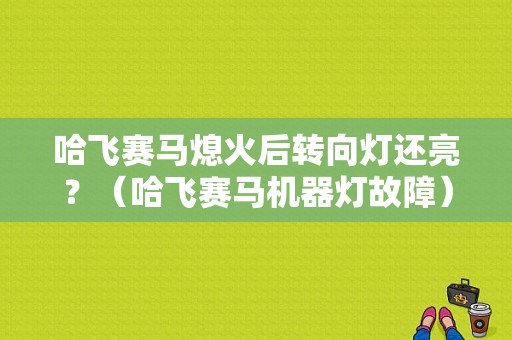 哈飞赛马熄火后转向灯还亮？（哈飞赛马机器灯故障）-图1