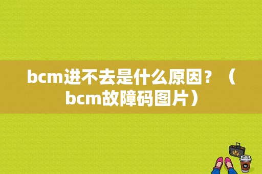 bcm进不去是什么原因？（bcm故障码图片）-图1