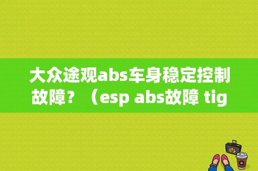 大众途观abs车身稳定控制故障？（esp abs故障 tiguan）-图1