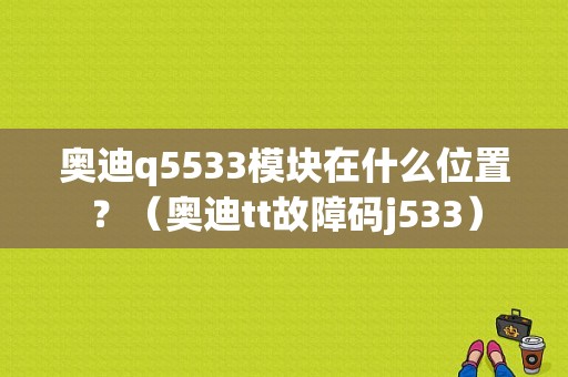 奥迪q5533模块在什么位置？（奥迪tt故障码j533）-图1