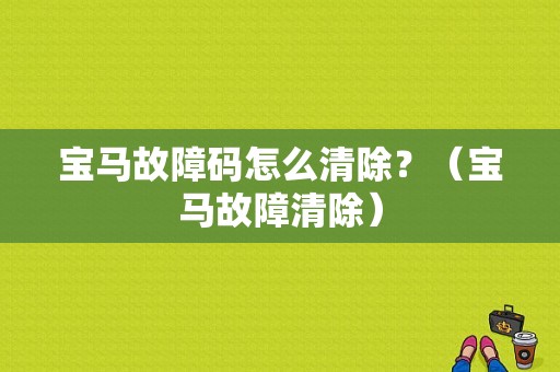 宝马故障码怎么清除？（宝马故障清除）-图1