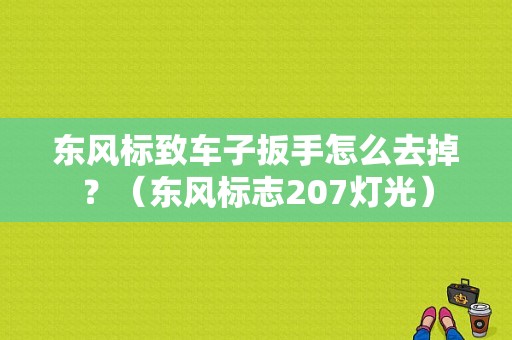 东风标致车子扳手怎么去掉？（东风标志207灯光）-图1