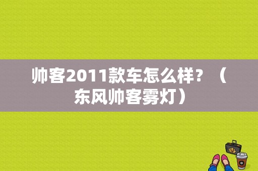 帅客2011款车怎么样？（东风帅客雾灯）-图1