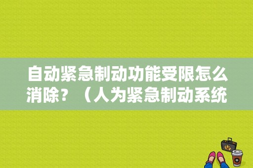 自动紧急制动功能受限怎么消除？（人为紧急制动系统故障）-图1