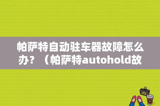帕萨特自动驻车器故障怎么办？（帕萨特autohold故障）-图1