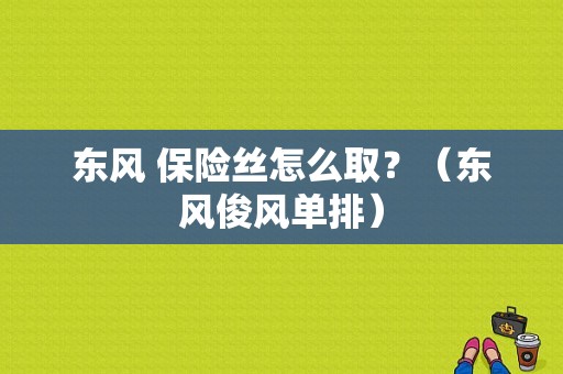 东风 保险丝怎么取？（东风俊风单排）-图2