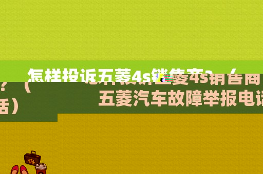 怎样投诉五菱4s销售商？（五菱汽车故障举报电话）-图1