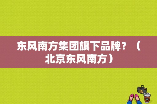 东风南方集团旗下品牌？（北京东风南方）-图2