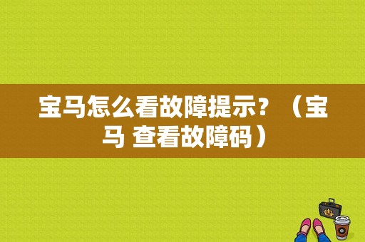 宝马怎么看故障提示？（宝马 查看故障码）-图1