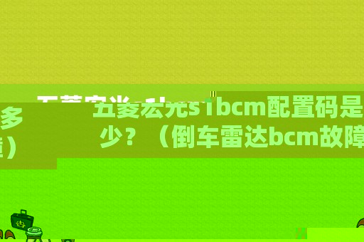 五菱宏光s1bcm配置码是多少？（倒车雷达bcm故障）-图1