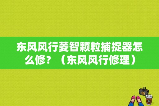 东风风行菱智颗粒捕捉器怎么修？（东风风行修理）-图1