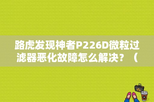 路虎发现神者P226D微粒过滤器恶化故障怎么解决？（路虎过滤器故障）-图1