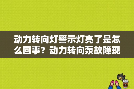动力转向灯警示灯亮了是怎么回事？动力转向泵故障现象是什么-图1