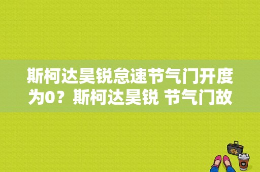 斯柯达昊锐怠速节气门开度为0？斯柯达昊锐 节气门故障灯-图1