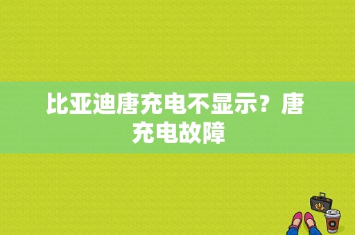 比亚迪唐充电不显示？唐 充电故障-图1