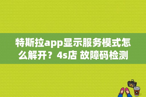 特斯拉app显示服务模式怎么解开？4s店 故障码检测软件-图1