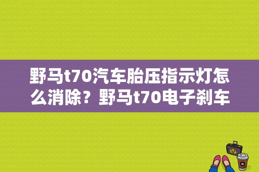 野马t70汽车胎压指示灯怎么消除？野马t70电子刹车故障-图1