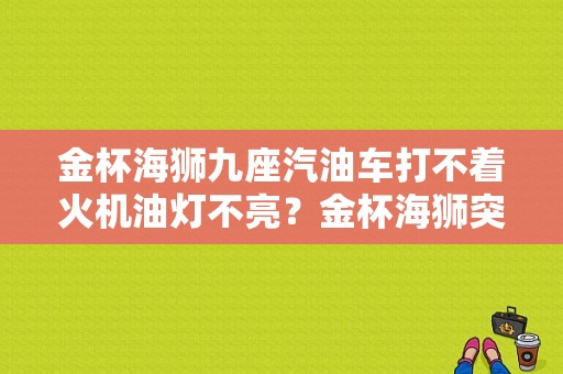 金杯海狮九座汽油车打不着火机油灯不亮？金杯海狮突然亮故障灯熄火了-图1