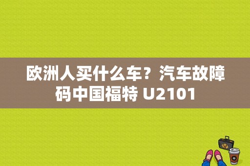 欧洲人买什么车？汽车故障码中国福特 U2101-图1