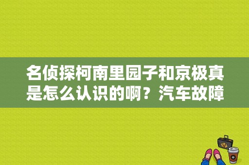 名侦探柯南里园子和京极真是怎么认识的啊？汽车故障码铃木 B1026-图1