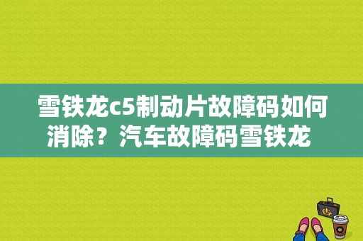 雪铁龙c5制动片故障码如何消除？汽车故障码雪铁龙 000b-图1