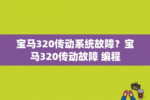 宝马320传动系统故障？宝马320传动故障 编程-图1