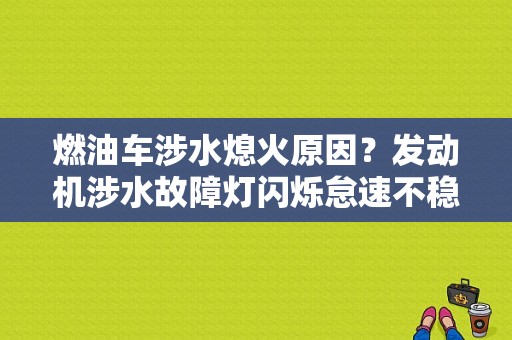 燃油车涉水熄火原因？发动机涉水故障灯闪烁怠速不稳-图1