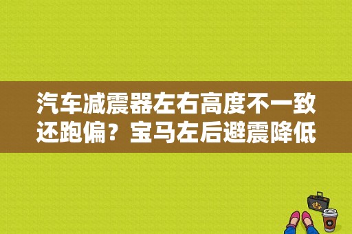 汽车减震器左右高度不一致还跑偏？宝马左后避震降低调节故障-图1
