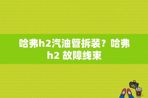 哈弗h2汽油管拆装？哈弗h2 故障线束-图1
