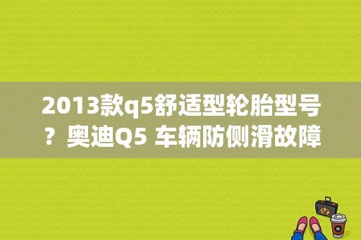 2013款q5舒适型轮胎型号？奥迪Q5 车辆防侧滑故障-图1