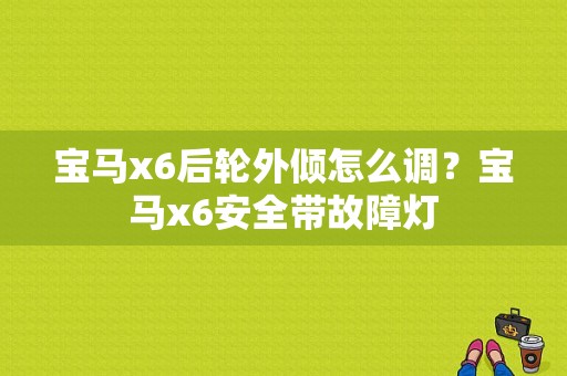 宝马x6后轮外倾怎么调？宝马x6安全带故障灯-图1