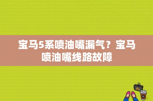 宝马5系喷油嘴漏气？宝马喷油嘴线路故障-图1