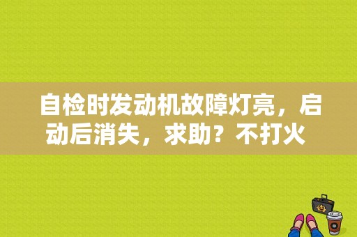 自检时发动机故障灯亮，启动后消失，求助？不打火 显示发动机故障-图1