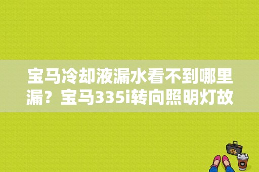 宝马冷却液漏水看不到哪里漏？宝马335i转向照明灯故障-图1