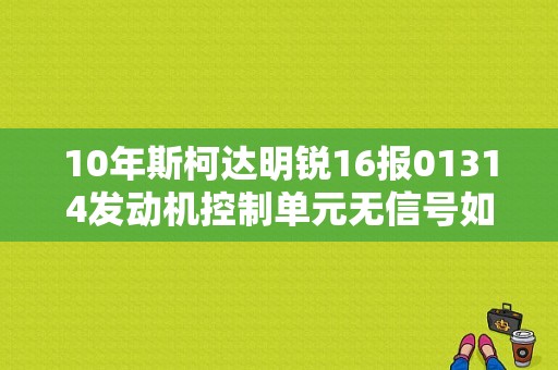 10年斯柯达明锐16报01314发动机控制单元无信号如何检查？斯柯达明锐 发动机故障-图1
