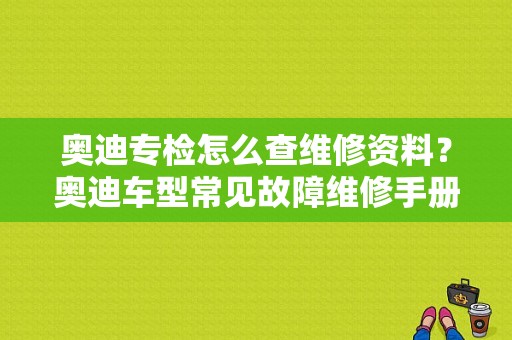 奥迪专检怎么查维修资料？奥迪车型常见故障维修手册-图1