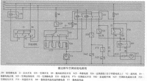 17款捷达空调时有时无怎么回事?捷达空调控制电路故障-图4 17款捷达空调时有时无怎么回事?捷达空调控制电路故障-图4