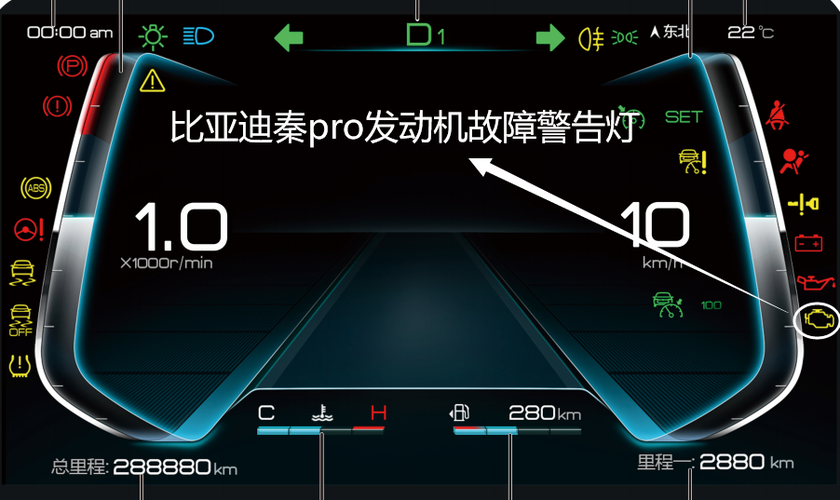 比亚迪秦plus车身稳定控制系统灯亮怎么办？比亚迪秦故障灯D-图3